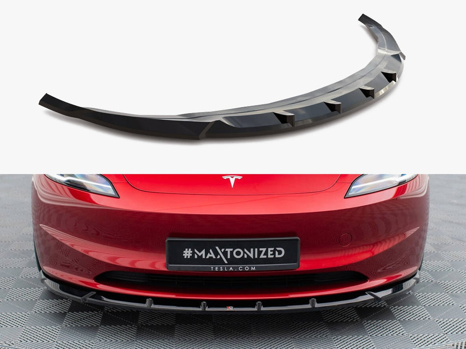 Maxton Design Front Splitter V.2 Tesla Model 3 FL Project Highland - TE-MODEL3-1F-FD2G - Image 1