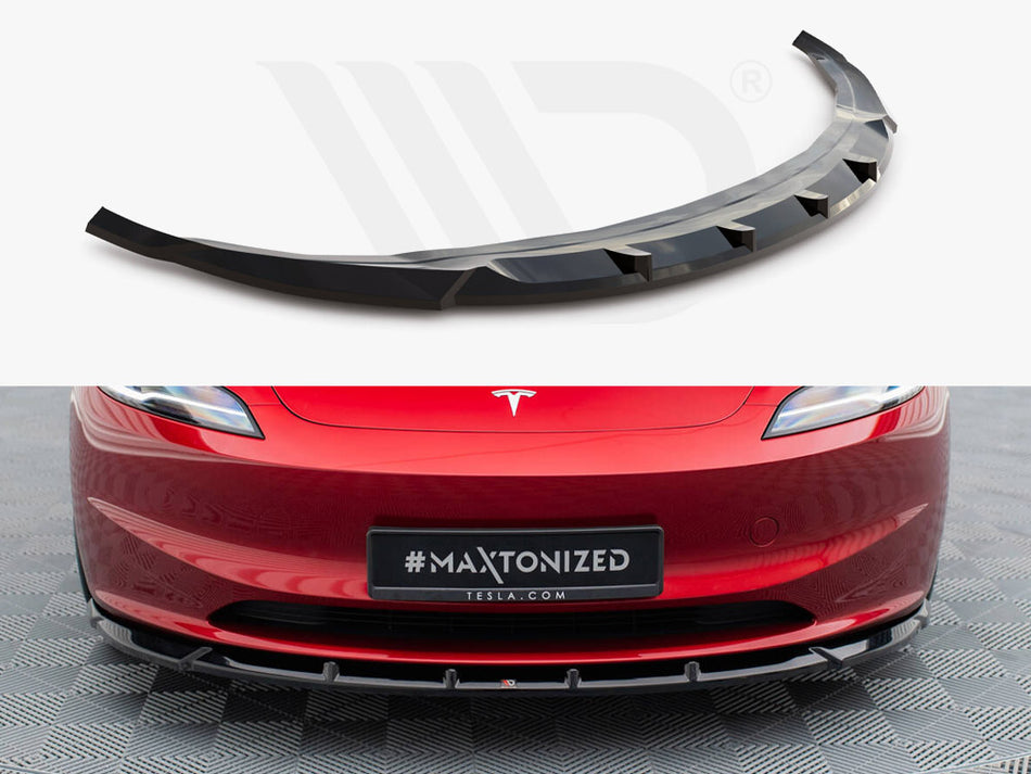 MAXTON DESIGN Front Splitter V.2 Tesla Model 3 FL Project Highland
