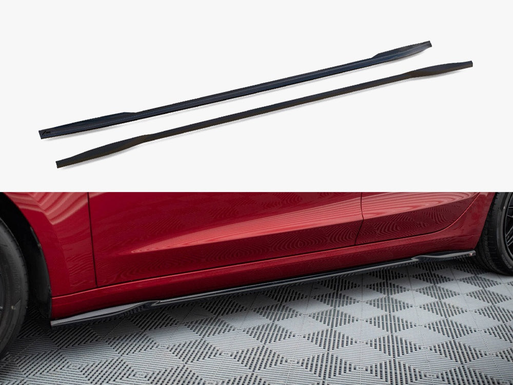 Maxton Design Side Skirts Diffusers V.2 Tesla Model 3 Mk1 / Mk1 Facelift - TE-MODEL3-1F-SD2G - Image 1