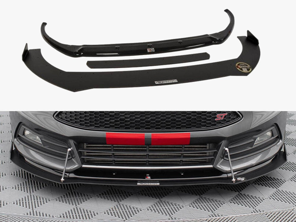 Maxton Design Hybrid Front Splitter V.2 Ford Focus ST Mk3 FL - FO-FO-3F-ST-CNC-FD2+CUPRAA - Image 1