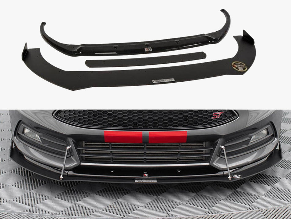 Maxton Design Hybrid Front Splitter V.2 Ford Focus ST Mk3 FL - FO-FO-3F-ST-CNC-FD2+CUPRAA - Image 1