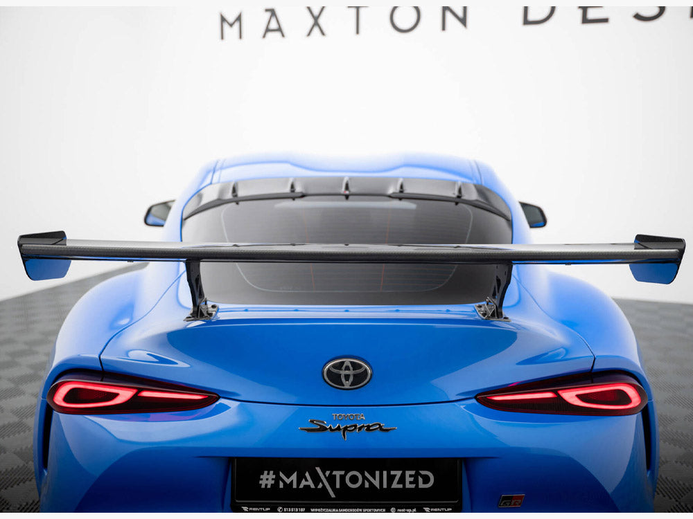 Carbon Spoiler With External Brackets Uprights Toyota Supra Mk5