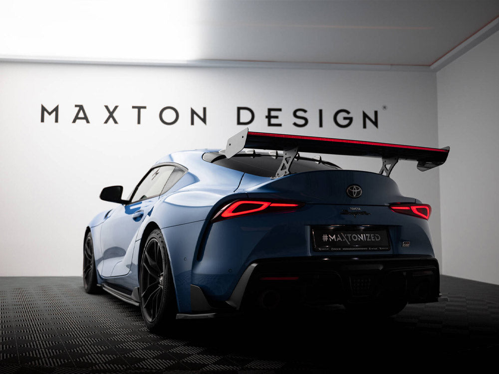 Maxton Design Carbon Spoiler With External Brackets Uprights + LED Toyota Supra Mk5 - CF-TO-SU-5-WING5-EXT-245-P+LED - Image 2