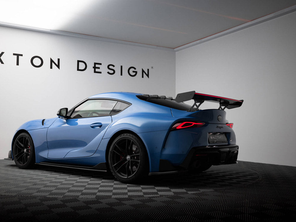 Maxton Design Carbon Spoiler With External Brackets Uprights + LED Toyota Supra Mk5 - CF-TO-SU-5-WING5-EXT-245-P+LED - Image 3