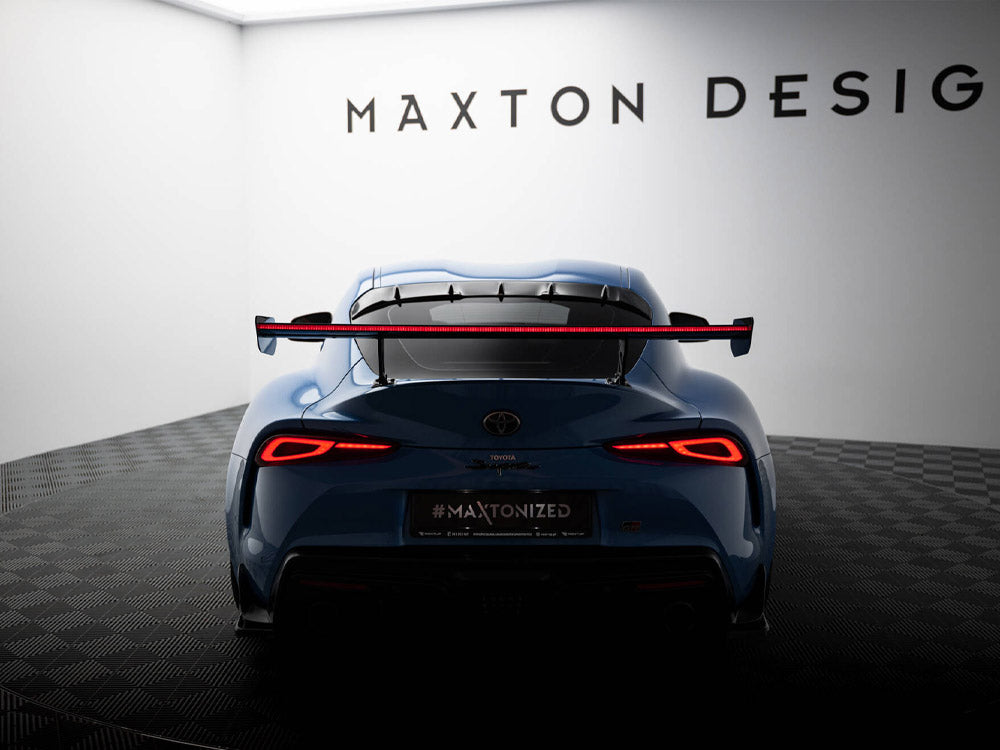 Carbon Spoiler With External Brackets Uprights + LED Toyota Supra Mk5