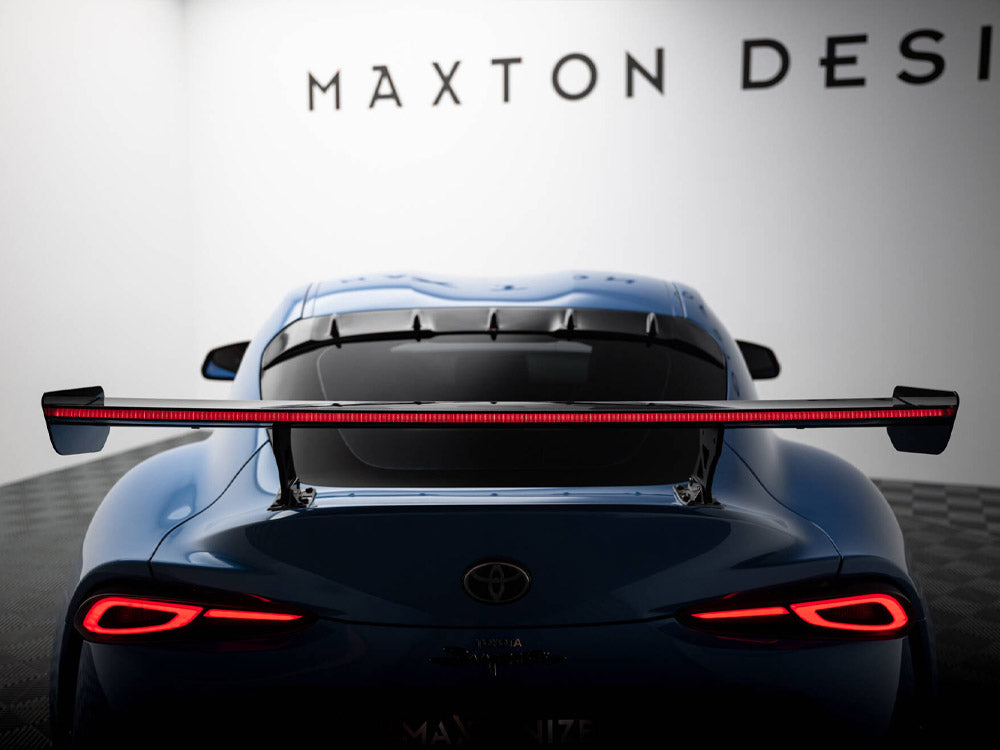 Maxton Design Carbon Spoiler With External Brackets Uprights + LED Toyota Supra Mk5 - CF-TO-SU-5-WING5-EXT-245-P+LED - Image 5