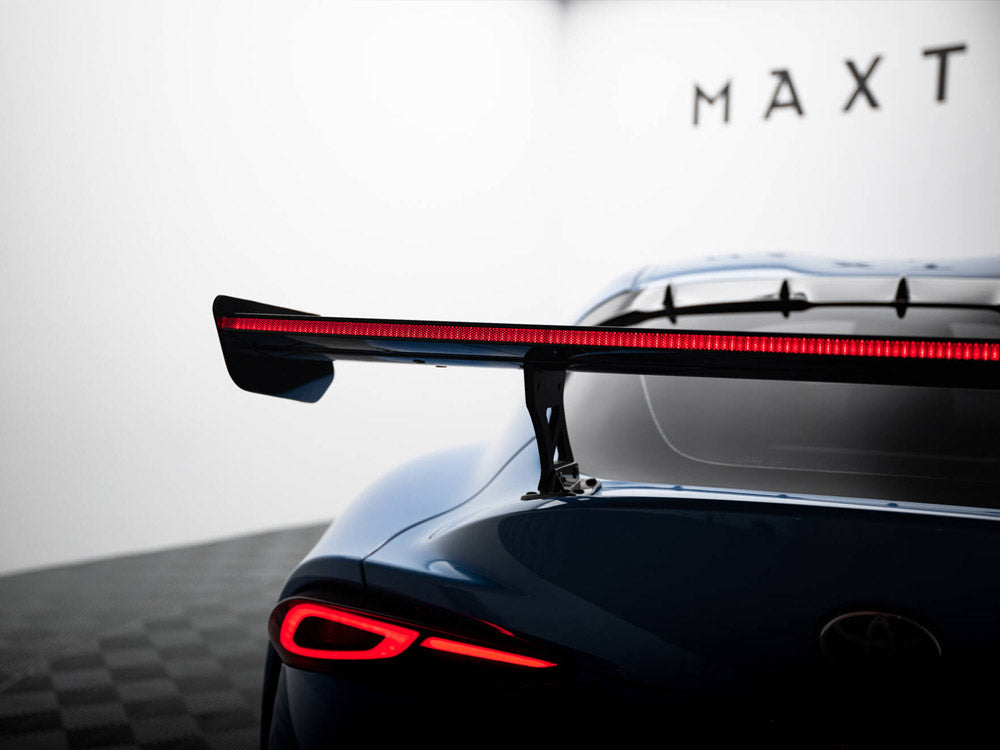 Carbon Spoiler With External Brackets Uprights + LED Toyota Supra Mk5