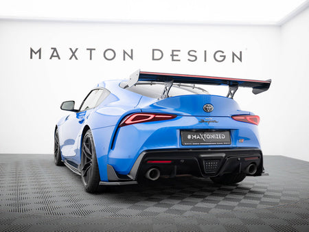 Maxton Design Carbon Spoiler With External Brackets Uprights + LED Toyota Supra Mk5 - CF-TO-SU-5-WING5-EXT-245-P+LED - Image 8