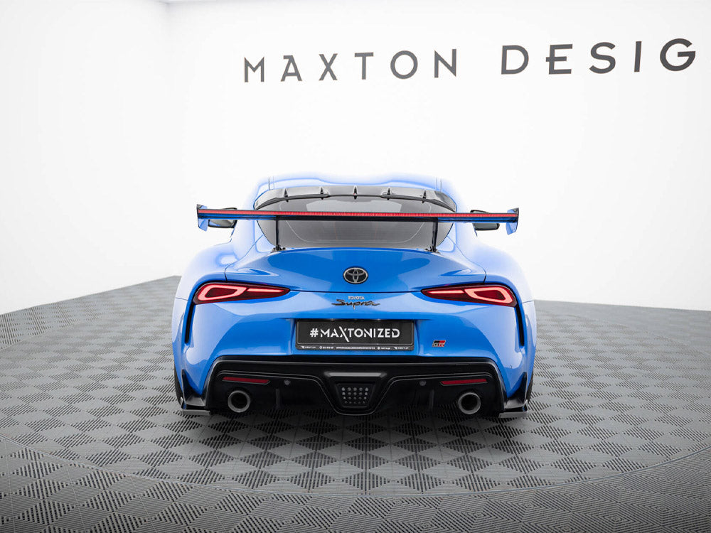 Carbon Spoiler With External Brackets Uprights + LED Toyota Supra Mk5