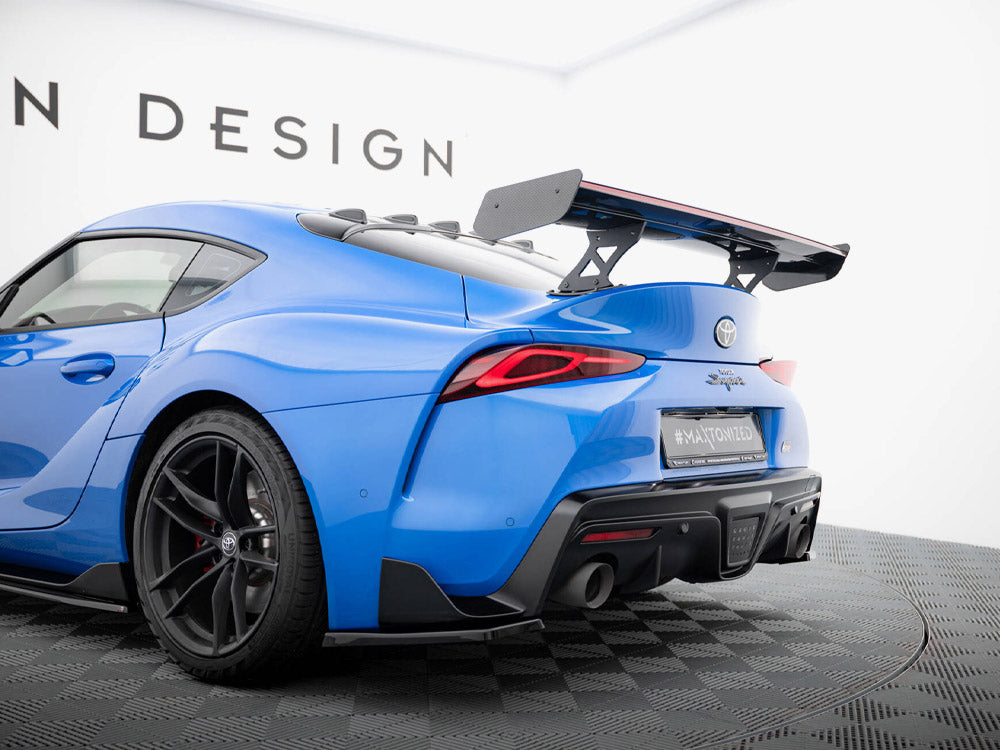 Carbon Spoiler With External Brackets Uprights + LED Toyota Supra Mk5
