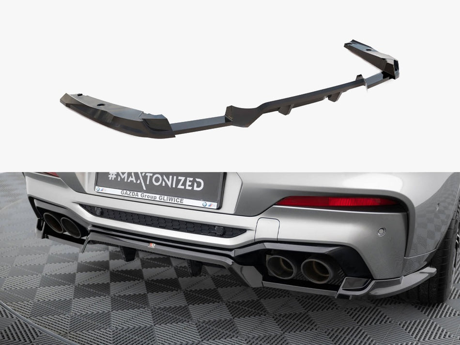 Maxton Design Rear Splitter (Vertical Bars) BMW X4 M F98 - BM-X4M-F98-RD1G+RD2G - Image 1