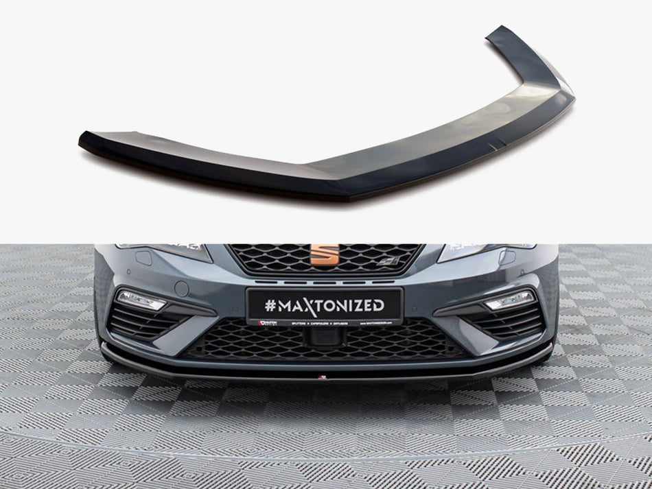 Maxton Design Front Splitter V.1 Seat Leon Cupra / FR Mk3 FL - SE-LE-3F-CU-FD1G - Image 1