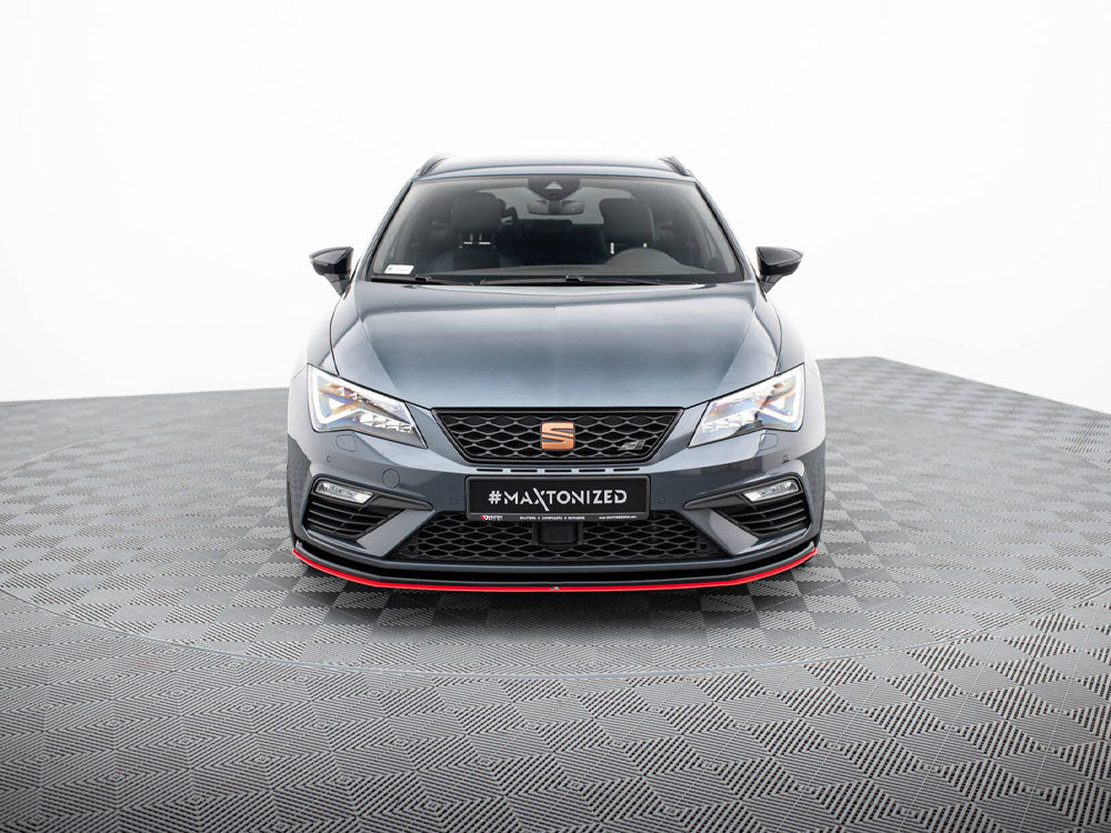 Maxton Design Front Splitter V.3 Seat Leon Cupra / FR Mk3 FL - SE-LE-3F-CU-FD1G+FD3RED - Image 3
