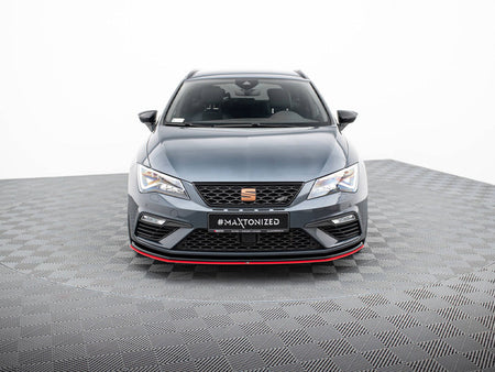 Maxton Design Front Splitter V.3 Seat Leon Cupra / FR Mk3 FL - SE-LE-3F-CU-FD1G+FD3RED - Image 3