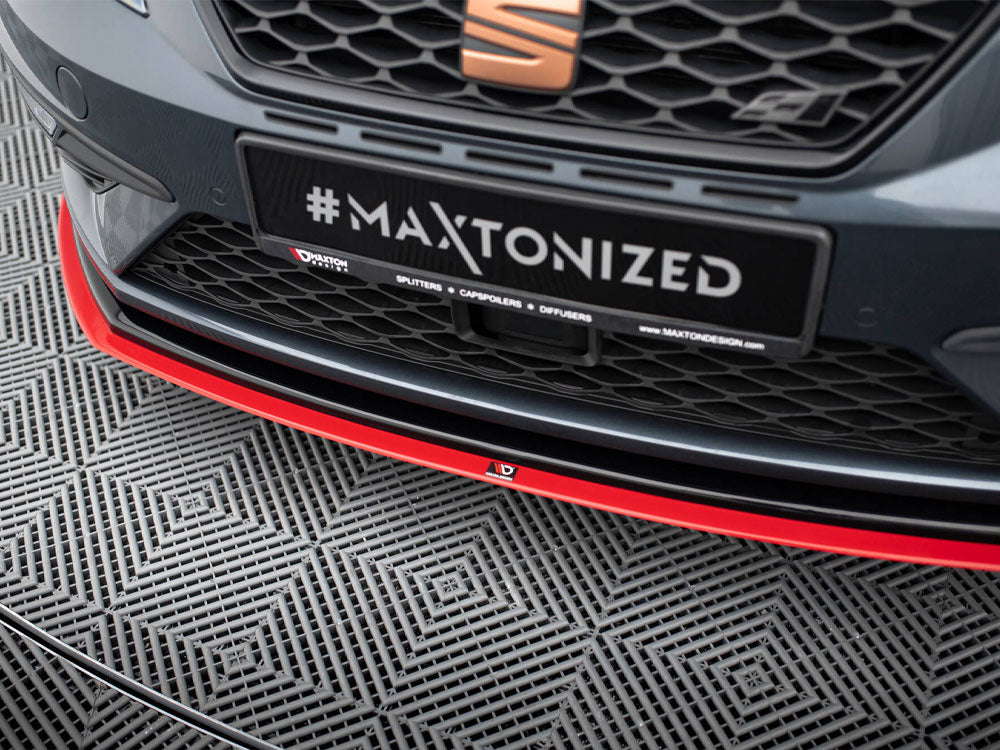 Maxton Design Front Splitter V.3 Seat Leon Cupra / FR Mk3 FL - SE-LE-3F-CU-FD1G+FD3RED - Image 4