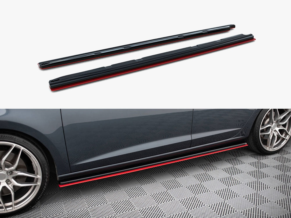 Maxton Design Side Skirts Diffusers V.3 Seat Leon Mk3 Cupra / FR Facelift - SE-LE-3F-CU-SD2G+SD3RED - Image 1