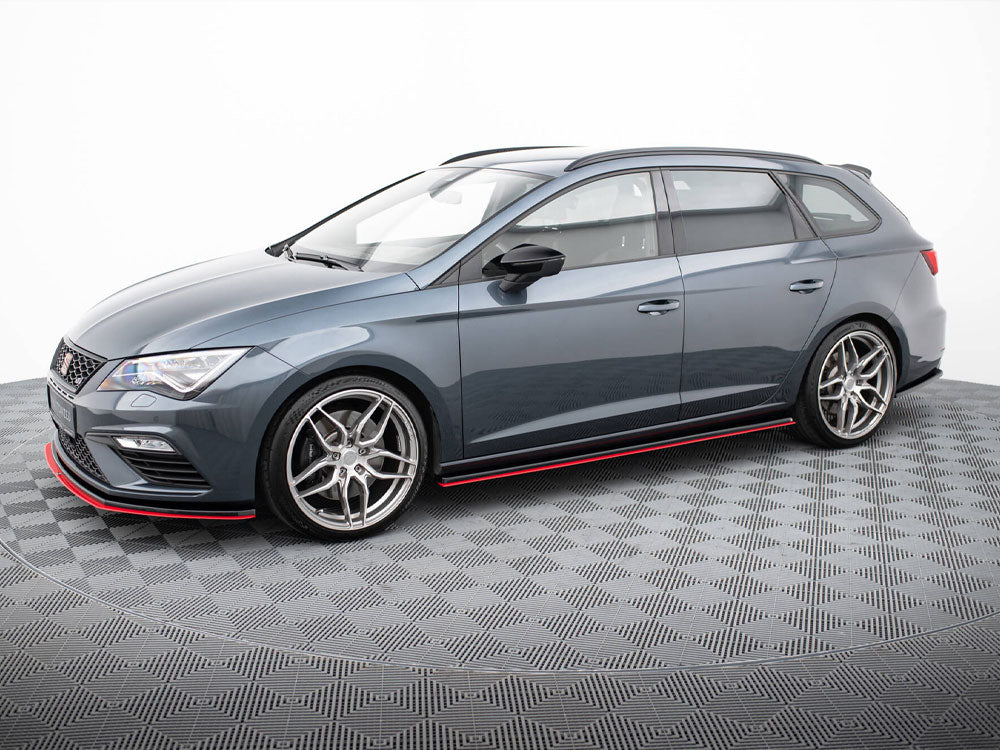 Maxton Design Side Skirts Diffusers V.3 Seat Leon Mk3 Cupra / FR Facelift - SE-LE-3F-CU-SD2G+SD3RED - Image 2