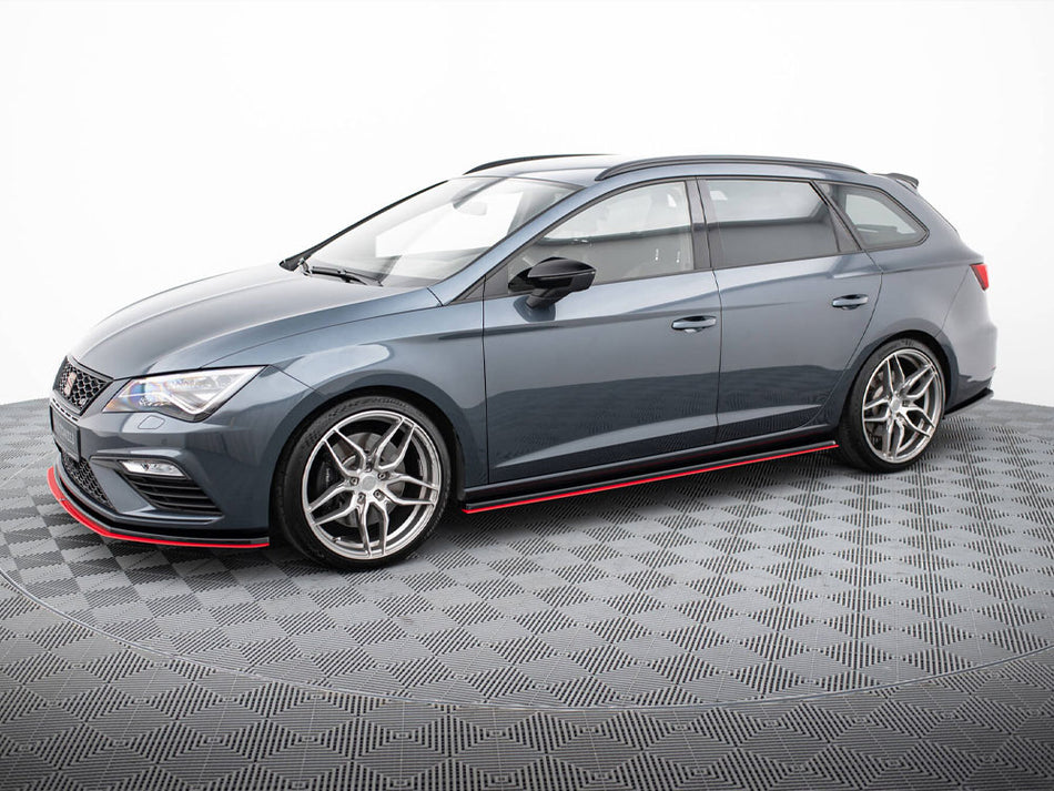 Maxton Design Side Skirts Diffusers V.3 Seat Leon Mk3 Cupra / FR Facelift - SE-LE-3F-CU-SD2G+SD3RED - Image 2
