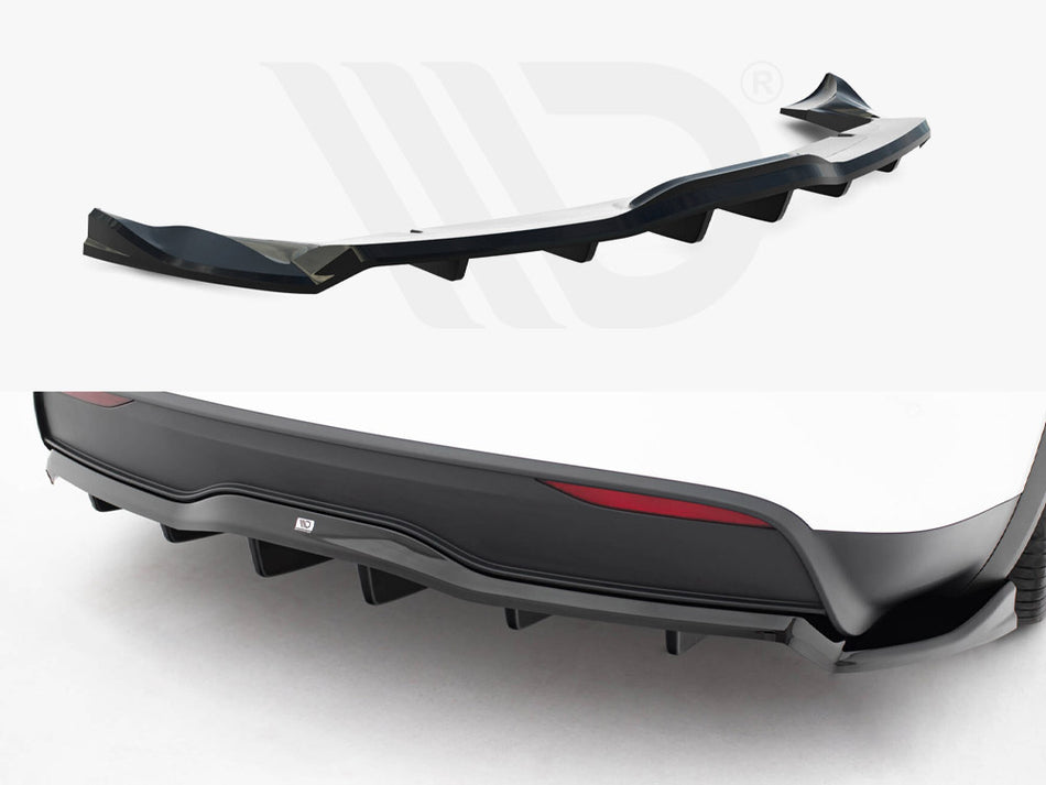MAXTON DESIGN Rear Splitter (Vertical Bars) V.2 Tesla Model X Mk1 Facelift
