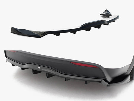 Maxton Design Rear Splitter (Vertical Bars) V.2 Tesla Model X Mk1 Facelift - TE-MODELX-1F-RD3G+RD4G - Image 1