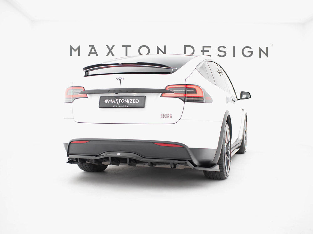 Maxton Design Rear Splitter (Vertical Bars) V.2 Tesla Model X Mk1 Facelift - TE-MODELX-1F-RD3G+RD4G - Image 2