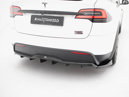 Maxton Design Rear Splitter (Vertical Bars) V.2 Tesla Model X Mk1 Facelift - TE-MODELX-1F-RD3G+RD4G - Image 3