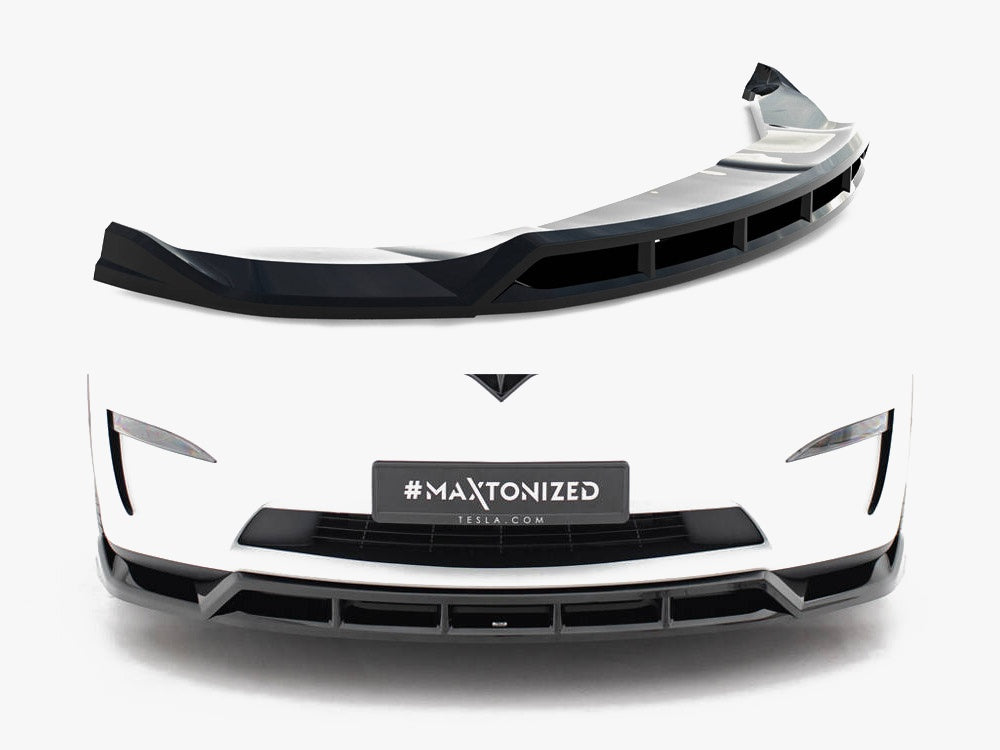 Maxton Design Front Splitter V.3 Tesla Model X Mk1 Facelift - TE-MODELX-1F-FD3G+FD3RG - Image 1