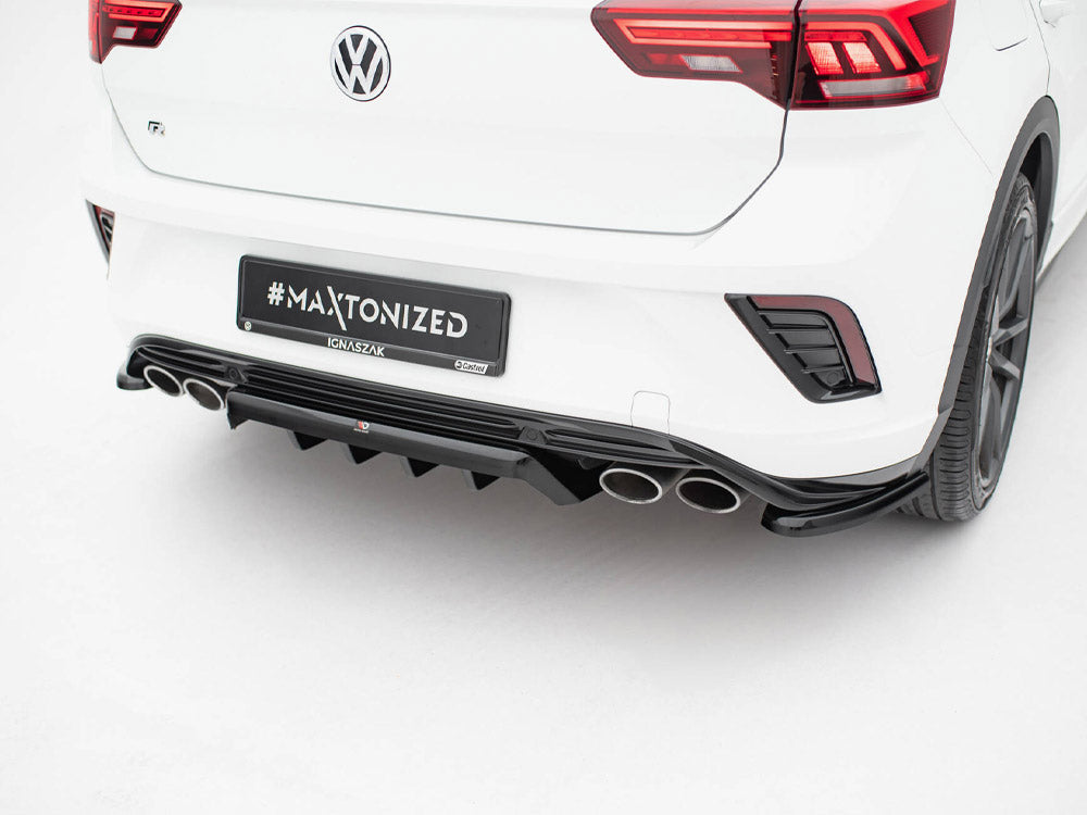Maxton Design Central Rear Splitter (Vertical Bars) Volkswagen T-Roc R Mk1 - VW-T-ROC-1PF-R-RD1G+RD2G - Image 3