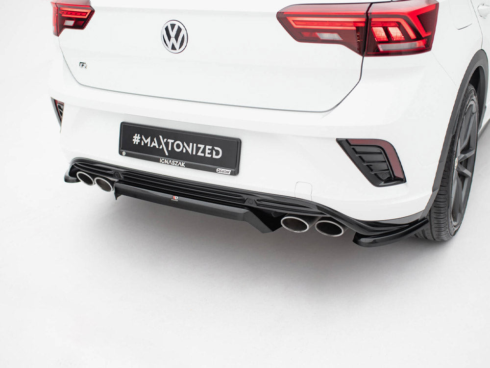 Maxton Design Central Rear Splitter (Vertical Bars) Volkswagen T-Roc R Mk1 - VW-T-ROC-1PF-R-RD1G+RD2G - Image 4