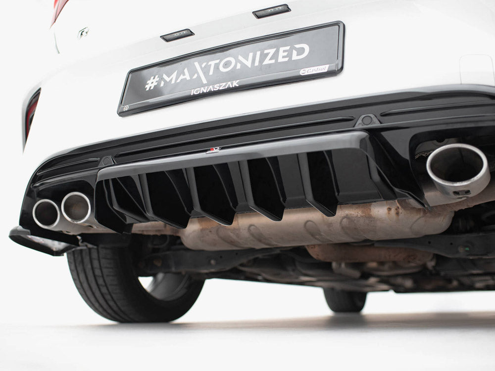 Maxton Design Central Rear Splitter (Vertical Bars) Volkswagen T-Roc R Mk1 - VW-T-ROC-1PF-R-RD1G+RD2G - Image 6