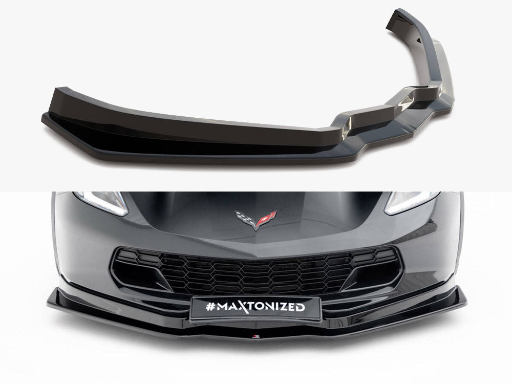 Maxton Design Front Splitter V.1 Chevrolet Corvette C7 - Carbon Look - CH-CO-C7-FD1C+FD1RC - Image 1
