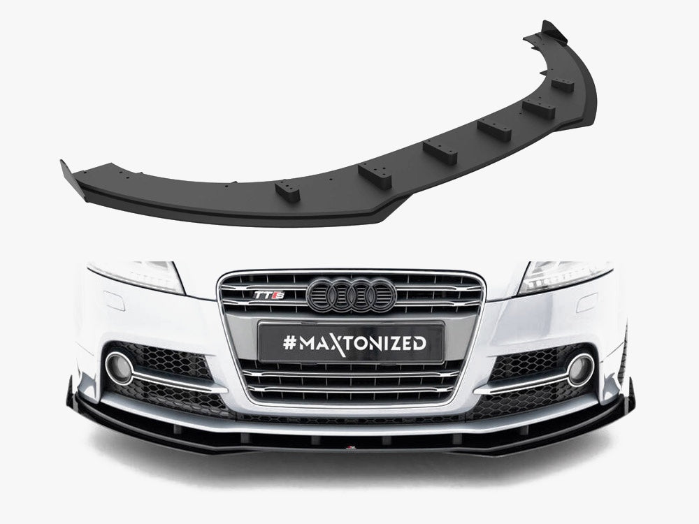 Maxton Design Street PRO Front Splitter + Flaps Audi TT S / TT S-Line 8J Facelift - AUTT2SLINECNC-FD1B+FSF1G - Image 1