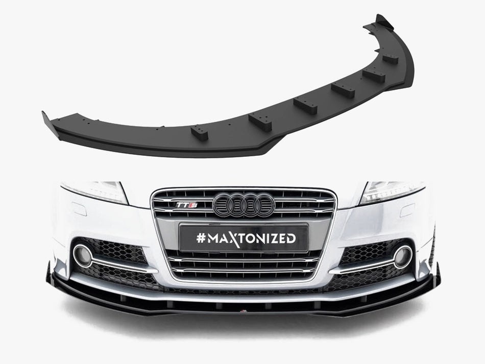 Maxton Design Street PRO Front Splitter + Flaps Audi TT S / TT S-Line 8J Facelift - AUTT2SLINECNC-FD1B+FSF1G - Image 1