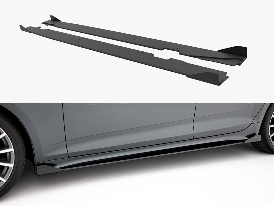 Maxton Design Street PRO Side Skirts Diffusers + Flaps Audi A5 Sportback F5 Facelift - AUA52FSBCNC-SD1B+SF1G - Image 1