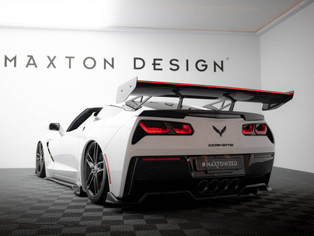 Maxton Design Carbon Spoiler With Upper Swan Mounting + LED Chevrolet Corvette Stingray / Grand Sport C7 - CF-CH-CO-C7-WING4-UPP-245-P+LED - Image 2