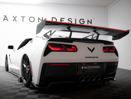 Maxton Design Carbon Spoiler With Upper Swan Mounting + LED Chevrolet Corvette Stingray / Grand Sport C7 - CF-CH-CO-C7-WING4-UPP-245-P+LED - Image 3