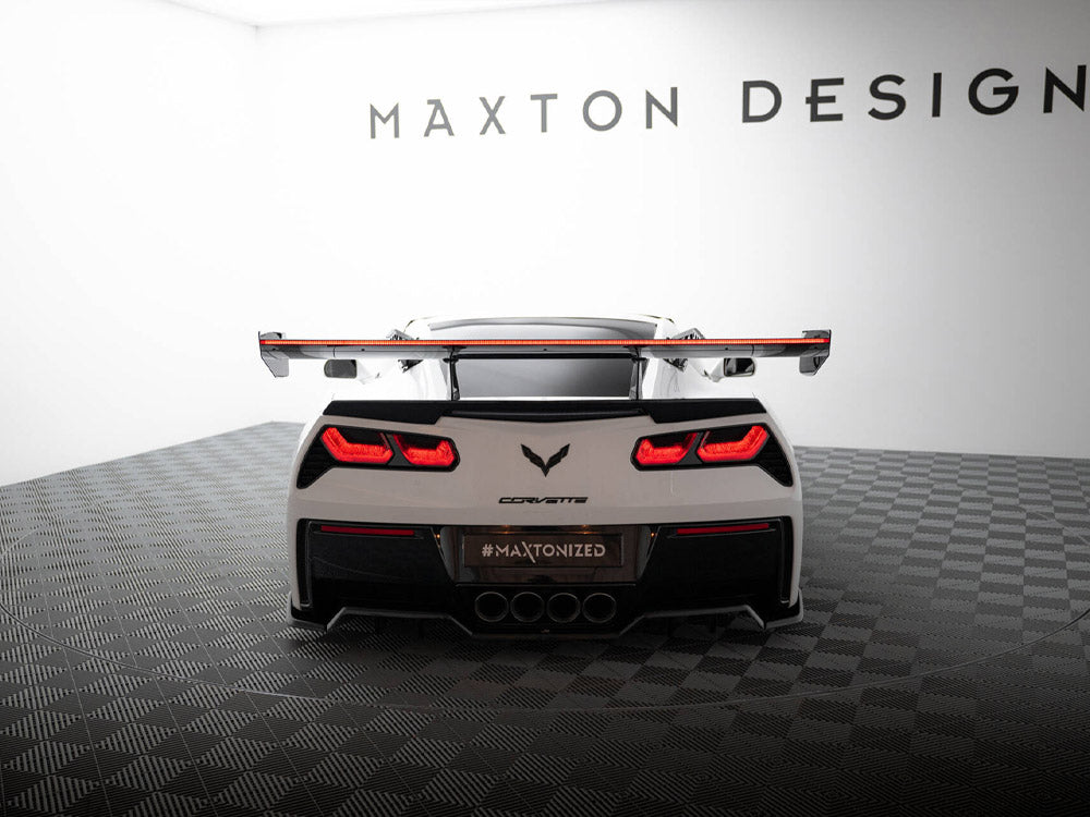 Maxton Design Carbon Spoiler With Upper Swan Mounting + LED Chevrolet Corvette Stingray / Grand Sport C7 - CF-CH-CO-C7-WING4-UPP-245-P+LED - Image 4