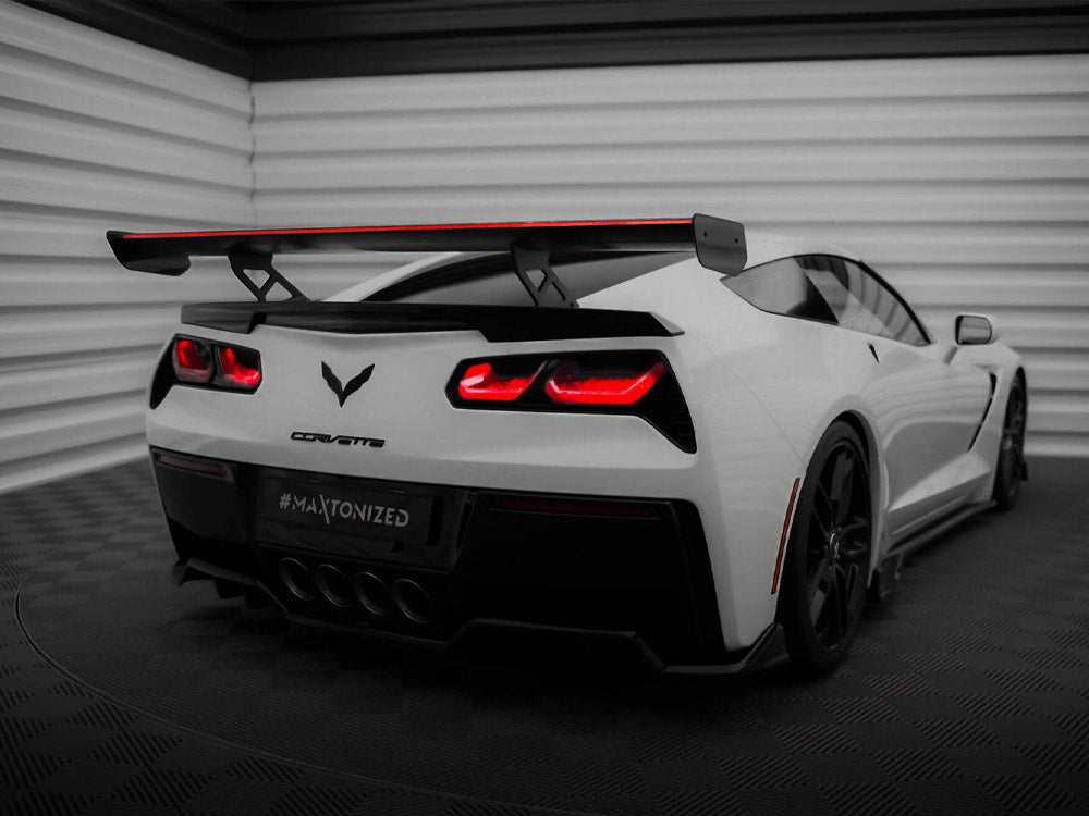 Carbon Spoiler With Internal Brackets Uprights + LED Chevrolet Corvette Stingray / Grand Sport C7