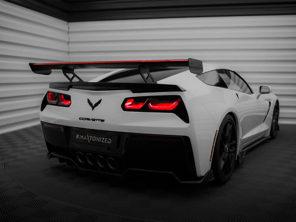 Carbon Spoiler With Internal Brackets Uprights + LED Chevrolet Corvette Stingray / Grand Sport C7