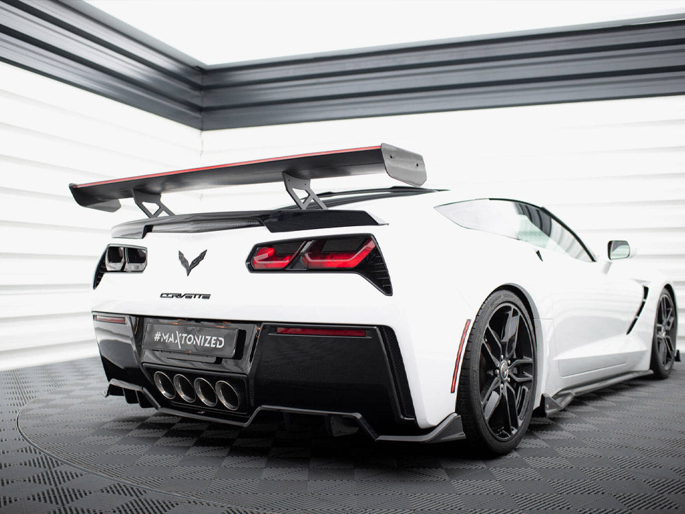 Carbon Spoiler With Internal Brackets Uprights + LED Chevrolet Corvette Stingray / Grand Sport C7