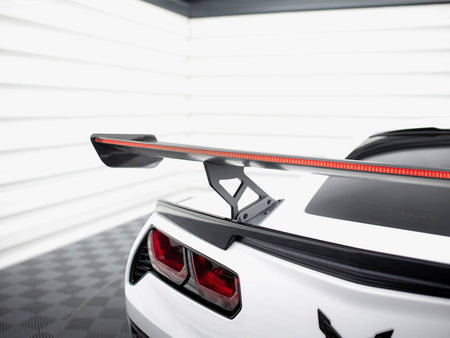 Carbon Spoiler With Internal Brackets Uprights + LED Chevrolet Corvette Stingray / Grand Sport C7