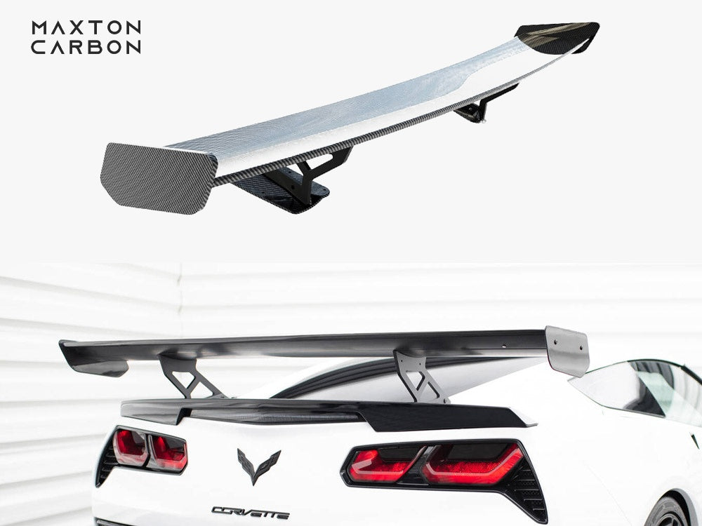 Maxton Design Carbon Spoiler With Internal Brackets Uprights Chevrolet Corvette Stingray / Grand Sport C7 - CF-CH-CO-C7-WING5-INT-245-P - Image 1