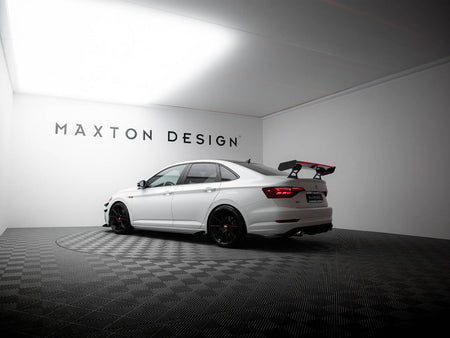 Maxton Design Carbon Spoiler With Internal Brackets Uprights + LED Volkswagen Jetta GLI Mk7 - CF-VW-JE-7-GLI-WING5-INT-245-P+LED - Image 3