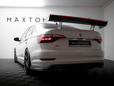 Carbon Spoiler With Internal Brackets Uprights + LED Volkswagen Jetta GLI Mk7