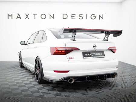 Carbon Spoiler With Internal Brackets Uprights + LED Volkswagen Jetta GLI Mk7