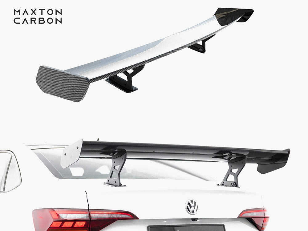 Maxton Design Carbon Spoiler With Internal Brackets Uprights Volkswagen Jetta GLI Mk7 - CF-VW-JE-7-GLI-WING5-INT-245-P - Image 1