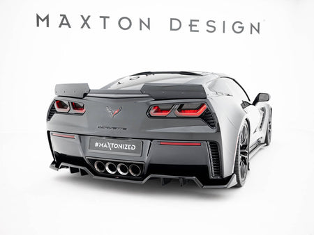 Maxton Design Rear Splitter (Vertical Bars) + Rear Side Splitters Chevrolet Corvette Z06 C7 - CH-CO-C7-Z06-RD1G+RD2G+RSD1G - Image 2