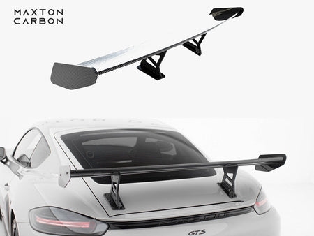 Maxton Design Carbon Spoiler With Internal Brackets Uprights V.1 Porsche 718 Cayman GTS 982c - CF-PO-CA-718-GTS-WING5-INT-245-P-1 - Image 1
