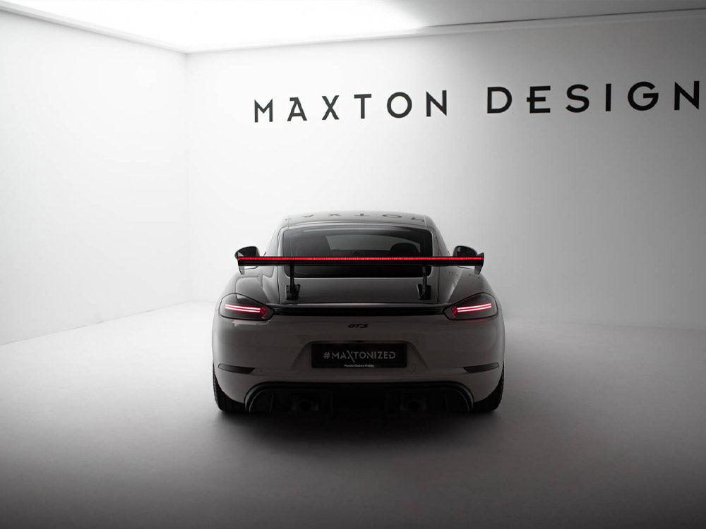 Maxton Design Carbon Spoiler With Internal Brackets Uprights V.1 + LED Porsche 718 Cayman GTS 982c - CF-PO-CA-718-GTS-WING5-INT-245-P+LED-1 - Image 4
