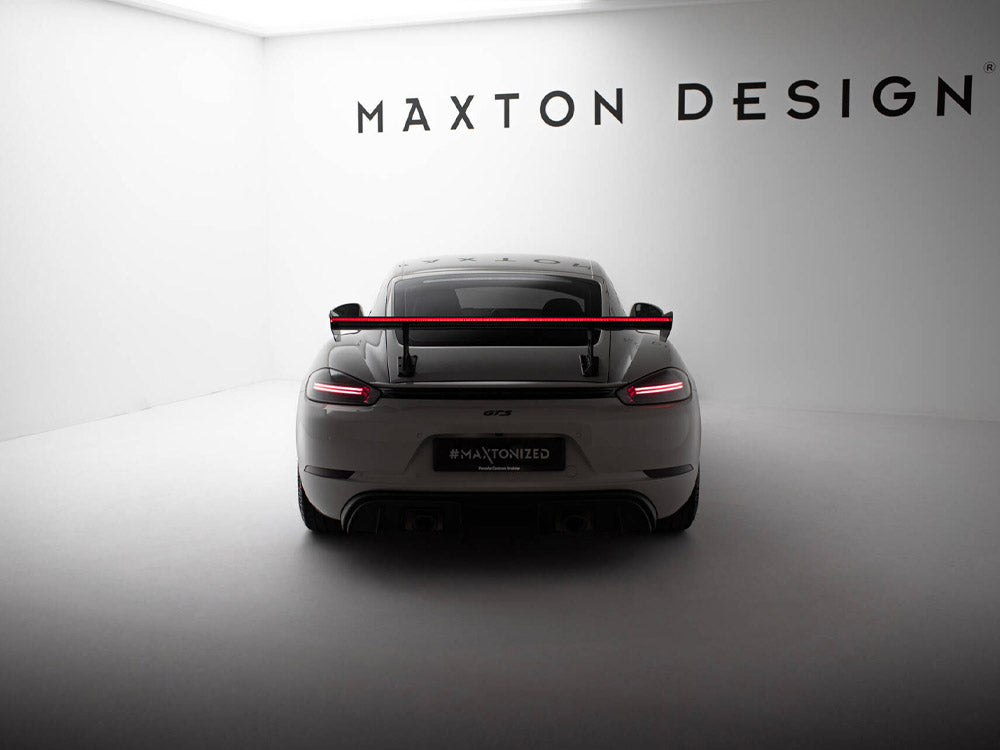 Maxton Design Carbon Spoiler With Internal Brackets Uprights V.1 + LED Porsche 718 Cayman GTS 982c - CF-PO-CA-718-GTS-WING5-INT-245-P+LED-1 - Image 3